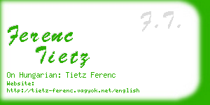 ferenc tietz business card